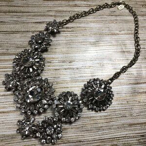 833  Cara Couture antiqued bronzetone Rhinestone Crystal Statement Necklace